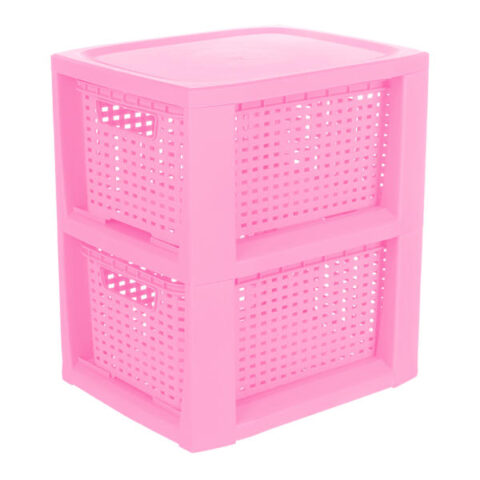 2-Layer Woven Drawer Set, Dark Pink, Plastic, sold by At Home
