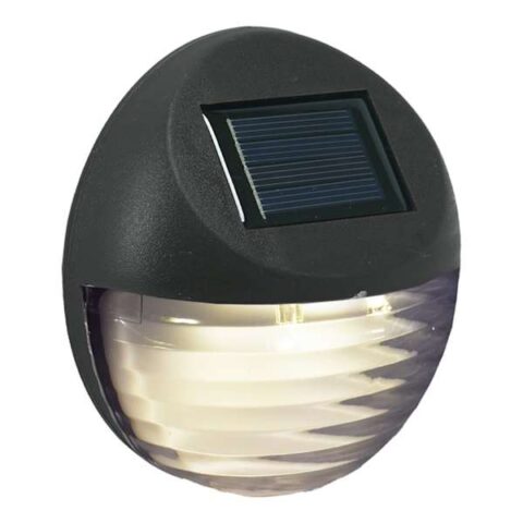 2-Lumen Solar Black Circle Deck Light, Plastic, sold by At Home