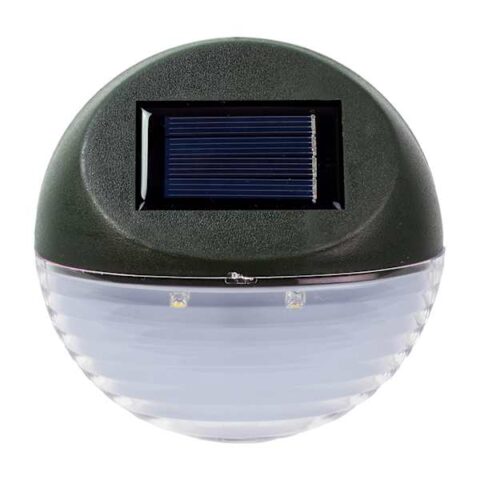 2-Lumen Solar Black Circle Deck Light, Plastic, sold by At Home