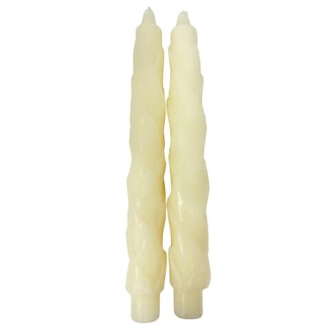 2-Pack Egret Taper Candles, 10", White, Wax, sold by At Home