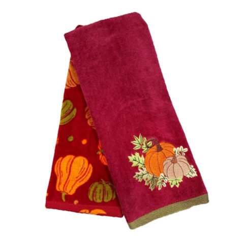 2-Pack Fall Ambrosia Pumpkin Hand Towels, Cotton, sold by At Home