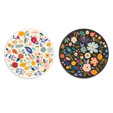 2-Pack Flower Print Coasters, 4", Ceramic, sold by At Home