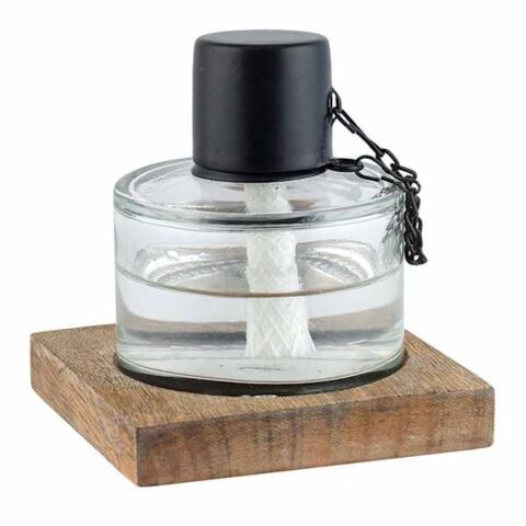 2-Pack Glass & Wood Table Torch, 4", Clear, Wood/glass, sold by At Home