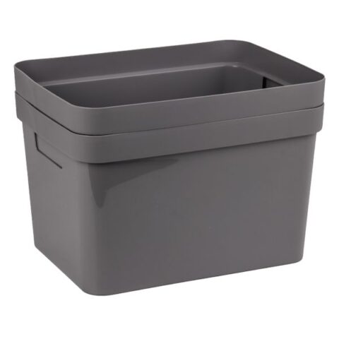 2-Pack Grey Storage Container, 15L, Plastic, sold by At Home