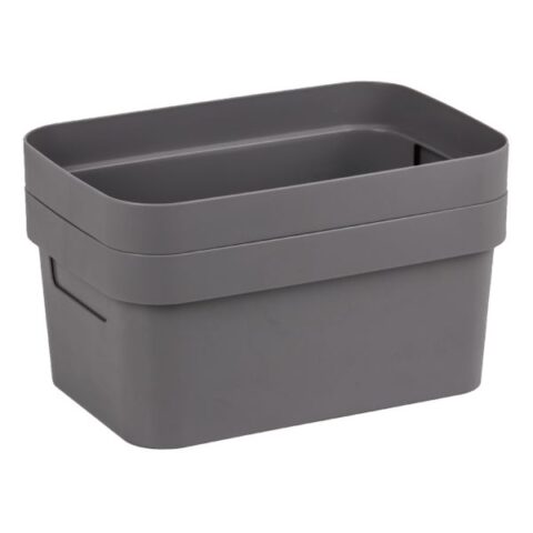 2-Pack Grey Storage Container, 3.5L, Plastic, sold by At Home