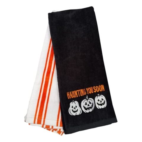 2-Pack Happy Haunting Pumpkin Hand Towels, Cotton, sold by At Home