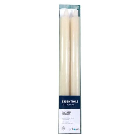 2-Pack Ivory Tapers Candle, 10", White, Wax, sold by At Home