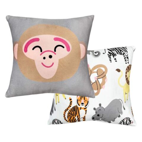 2-Pack Monkey & Zoo Throw Pillows, 14", Polyester, sold by At Home