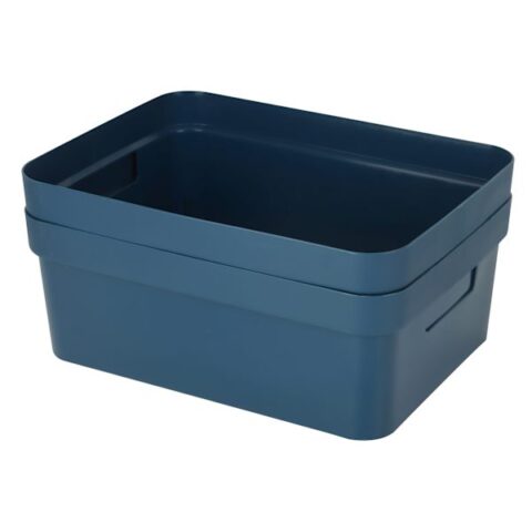 2-Pack Navy Blue Storage Bin, Medium, Plastic, sold by At Home
