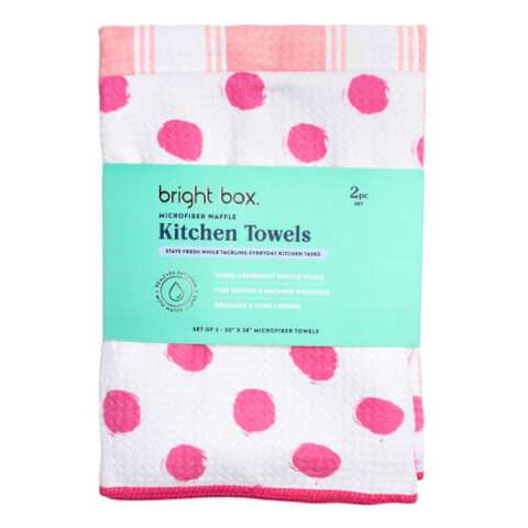 2-Pack Pink Kitchen Towels, Microfiber, sold by At Home