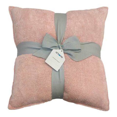 2-Pack Pink Textured Chenille Throw Pillows, 18", sold by At Home