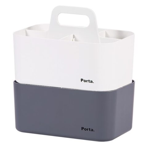 2-Pack Porta Compact Organizer, White & Grey, Plastic, sold by At Home