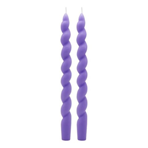 2-Pack Purple Twisted Taper Candles, 10", Wax, sold by At Home