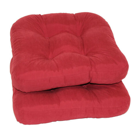 2-Pack Red Micro-Suede Dining Chair Cushions, Microfiber, sold by At Home