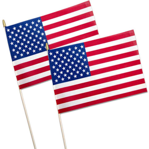2-Pack Red White & Blue Usa Stick Flags, Fabric