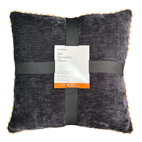 2-Pack Reese Black Striped Chenille Throw Pillows, 18", sold by At Home