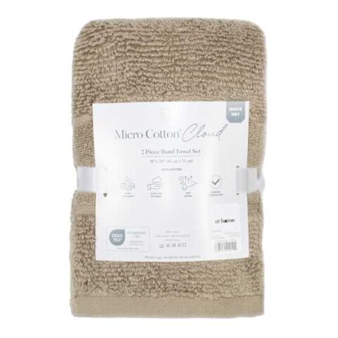 2-Pack Sable Cloud Hand Towel Set, Neutral, Cotton
