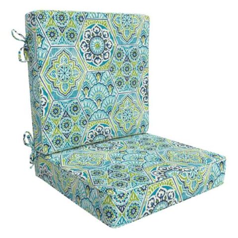 2-Piece Calista Teal Outdoor Deep Seat Cushion, Polyester, sold by At Home