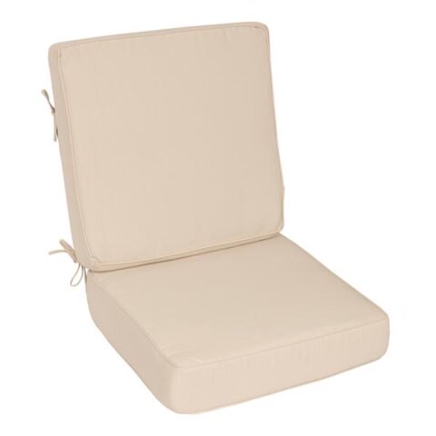 2-Piece Canvas Natural Deep Seat Cushion, White, Olefin, sold by At Home