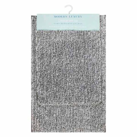 2-Piece Dark Grey Tufted Bath Rug Set, Polyester, sold by At Home