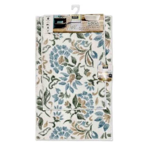 2-Piece Denning Damask Printed Bath Rug Set, Polyester, sold by At Home