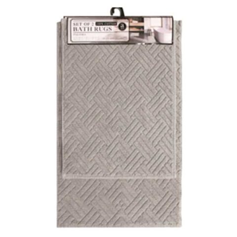 2-Piece Grey Paloma Cotton Bath Mat Set, sold by At Home