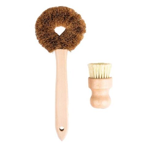 2-Piece Natural Coconut Dish Cleaning Set, Wood, sold by At Home