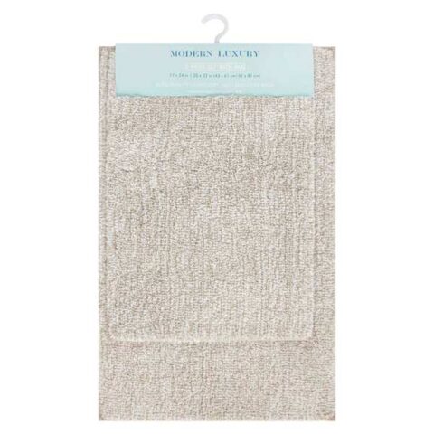 2-Piece Natural & White Tufted Bath Rug Set, Polyester, sold by At Home
