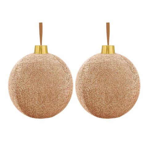 2-Piece Rose Gold Tinsel Ornament Set, 12", Plastic, sold by At Home