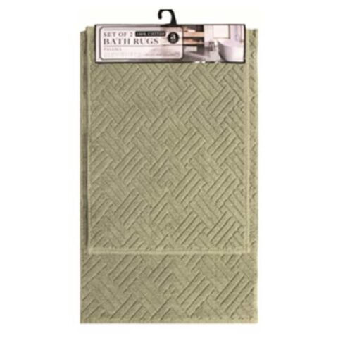 2-Piece Sage Paloma Cotton Bath Mat Set, Green, sold by At Home
