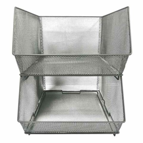 2-Piece Square Silver Metal Pantry Organizer, Large, Grey, sold by At Home