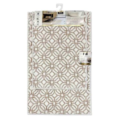 2-Piece Trellis Stitch Printed Bath Rug Set, Polyester, sold by At Home