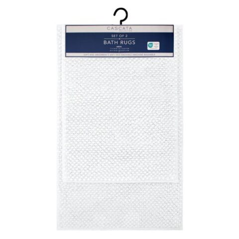 2-Piece White Greta Zig Zag Noodle Rug Set, Polyester, sold by At Home