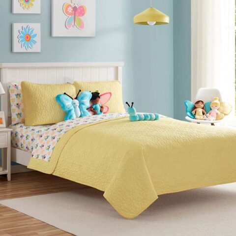 2-Piece Yellow Daisy Quilt Set, Twin, Polyester, sold by At Home