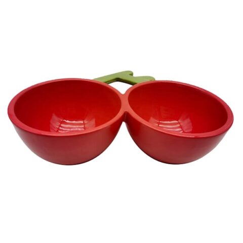 2-Section Cherry Serving Bowl, Red, Ceramic, sold by At Home