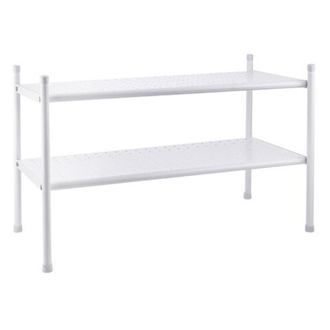 2-Shelf Punch Metal Shoe Rack, White, sold by At Home