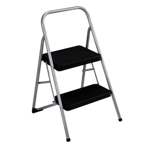 2-Step Folding Stool, Grey, Metal, sold by At Home