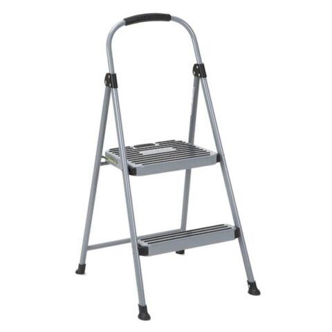 2-Step Grey Metal Folding Step Ladder, sold by At Home