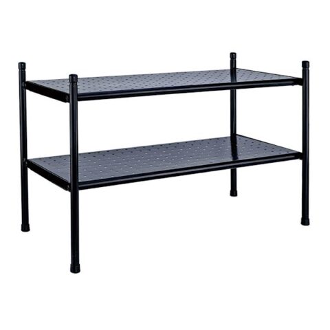 2-Tier Punch Metal Shoe Rack, Black, sold by At Home