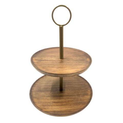 2-Tier Round Wooden Wedding Stand, Natural, sold by At Home