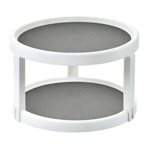 2-Tier Turntable Spice Organizer, White, Plastic, sold by At Home
