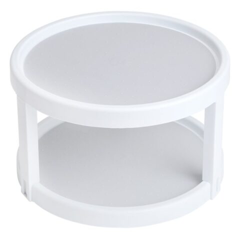 2-Tier White & Grey Lazy Susan, Plastic, sold by At Home