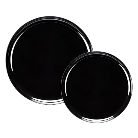 20-Count Bespoke Black Combo Plates, 10.5"/8.5", Plastic, sold by At Home