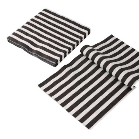 20-Count Black & White Striped Napkins, 6.5", Paper, sold by At Home