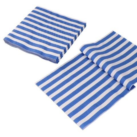 20-Count Blue & White Striped Napkins, 6.5", Paper, sold by At Home