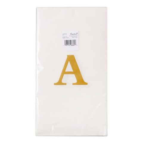 20-Count Monogrammed A Guest Napkins, Gold, Paper, sold by At Home