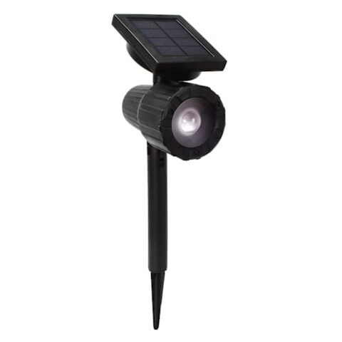 20-Lumen Solar Black Spotlight, Plastic, sold by At Home