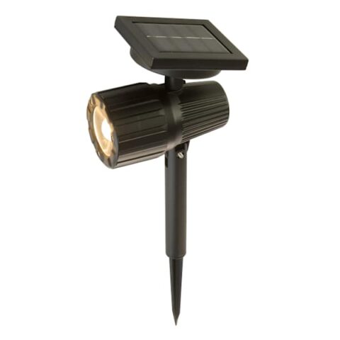 20-Lumen Solar Black Spotlight, Plastic, sold by At Home