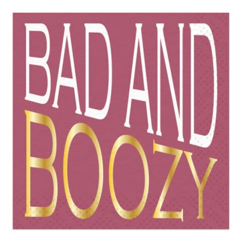 20-Pack Bad & Boozy Cocktail Napkins, Pink, Paper, sold by At Home