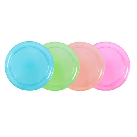 20-Pack Neon Mix Plastic Plates, sold by At Home